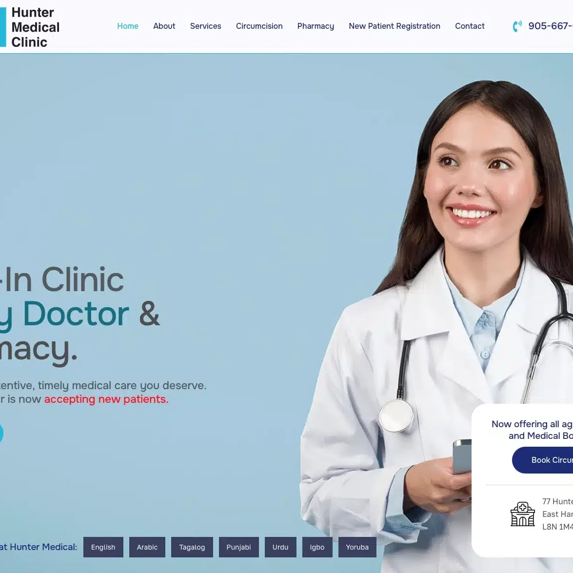 hunter medical clinic Professional website design and SEO for Hunter Medical Centre in Hamilton, enhancing accessibility, visibility, and patient experience through a modern, optimized site.