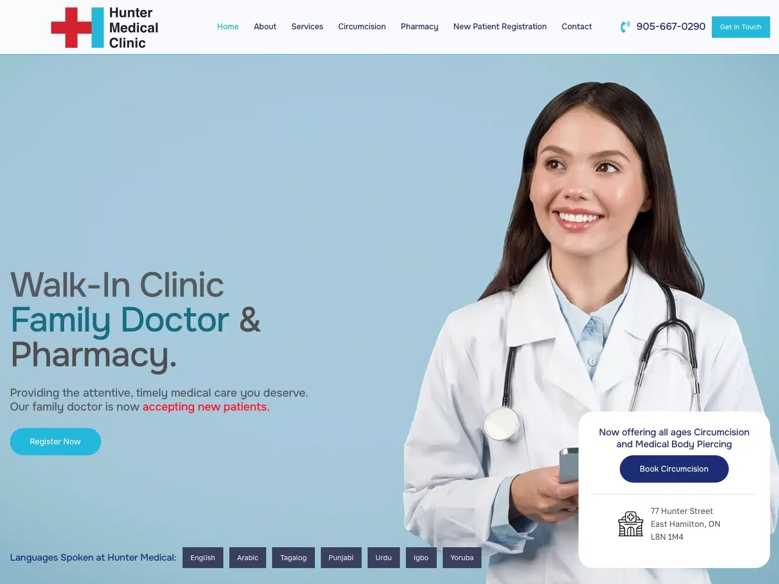 Professional website design and SEO for Hunter Medical Centre in Hamilton, enhancing accessibility, visibility, and patient experience through a modern, optimized site.