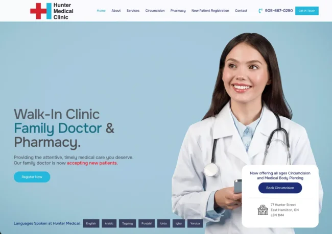 Professional website design and SEO for Hunter Medical Centre in Hamilton, enhancing accessibility, visibility, and patient experience through a modern, optimized site.