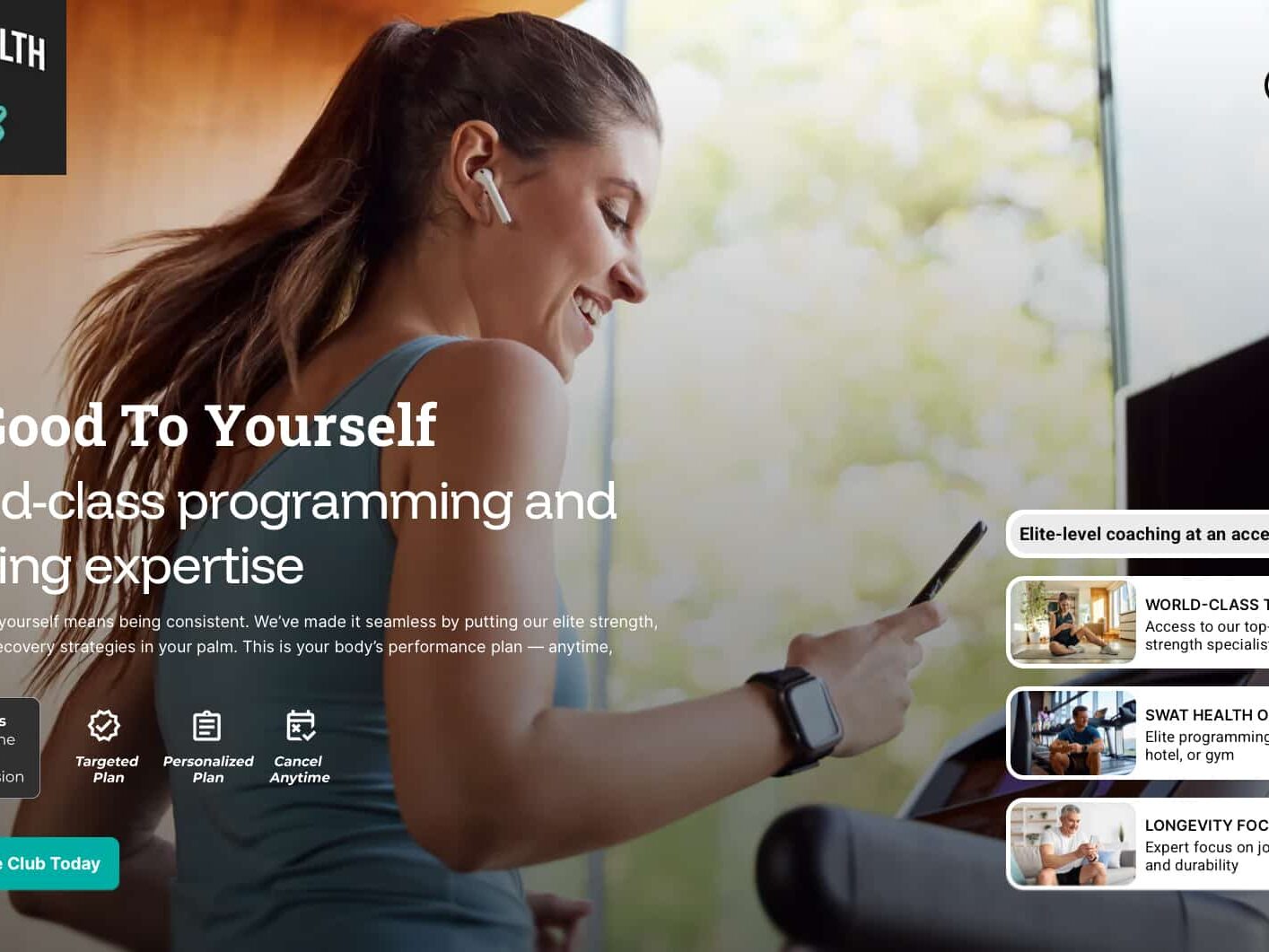 SWAT Health Club Website Design by GraphixFlo Custom responsive website designed by GraphixFlo for SWAT Health Club featuring health, wellness, rehabilitation, and online booking services.