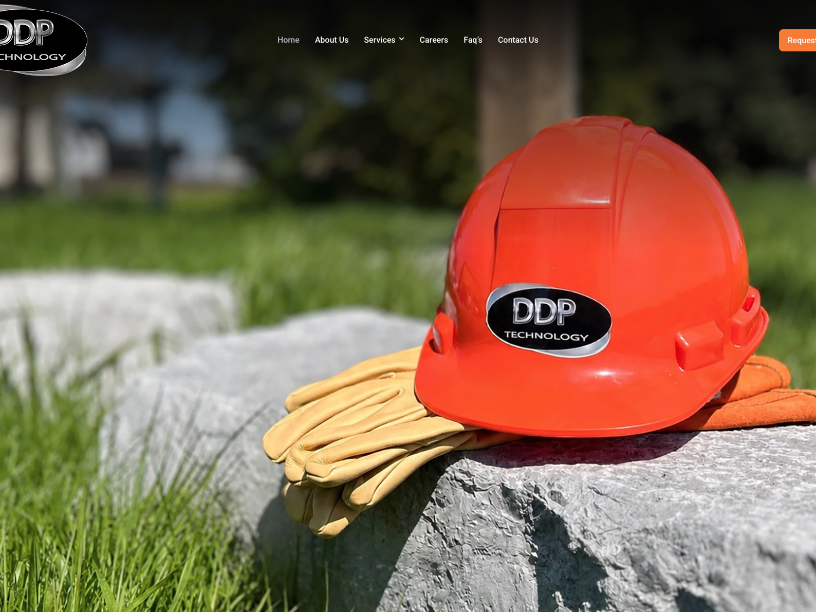 Custom WordPress website designed by GraphixFlo for DDP Technology featuring utility services, dry ice cleaning, inspections and industrial website design.